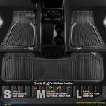 CAR PASS Heavy Duty Rubber Floor Mats for Car, Waterproof Liner Deep Dish Car Mats Full Sets, Universal Trim to Fit for SUV Truck Sedans Vans, All Weather Automotive Floor Mats 3pcs, Solid Black Gray