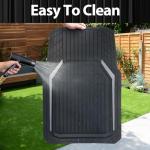 CAR PASS Heavy Duty Rubber Floor Mats for Car, Waterproof Liner Deep Dish Car Mats Full Sets, Universal Trim to Fit for SUV Truck Sedans Vans, All Weather Automotive Floor Mats 3pcs, Solid Black Gray