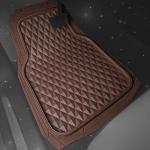 CAR PASS Heavy Duty Rubber Car Mats, Deep Dish All-Weather Floor Mat for Car Full Set Durable Anti-Slip 3D Rhombus Waterproof Trim to Fit Liner Universal Fit Automotive,Sedan,SUV,Truck, 3 Piece Brown