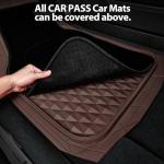 CAR PASS Heavy Duty Rubber Car Mats, Deep Dish All-Weather Floor Mat for Car Full Set Durable Anti-Slip 3D Rhombus Waterproof Trim to Fit Liner Universal Fit Automotive,Sedan,SUV,Truck, 3 Piece Brown