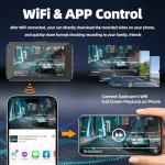 Dash Cam Front and Rear Dash Camera WiFi/APP Control Car Camera with 64G Card 2.5K Front Dash Cam+1080P Rear Dashcams with Super Night Vision, Loop Recording, G-Sensor