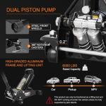 Torin ATZ830023B-2 Heavy Duty Hydraulic Steel Service Jack: Includes Dual Piston Quick Lift Pump and Detachable Handle, 6,000 LBS Capacity (3 Ton), Black