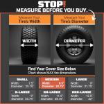 TIRESHIELD PRO Tire Covers Set of 4 - Heavy Duty All-Weather UV-Resistant Wheel Covers w/StormLock-System - Year-Round Protection for Your RV, Camper, Truck, Car & Trailer Tires w/ 26-28.75" Diameter