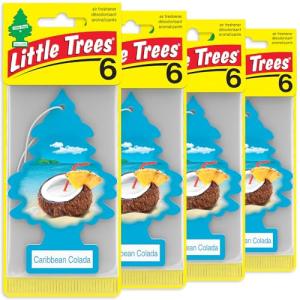 LITTLE TREES Car Air Freshener | Hanging Tree Provides Long Lasting Scent for Auto and Home | Caribbean Colada, 24 Air Fresheners