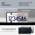 Spigen Car License Plate Frame Holder Black [1 Pack] for Universal US License Plate with Screws & Installation Kit, Rattle-Proof and Weather-Proof (Compatible with All Tesla 3/X/Y/Cybertruck Model)