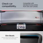 Spigen Car License Plate Frame Holder Black [1 Pack] for Universal US License Plate with Screws & Installation Kit, Rattle-Proof and Weather-Proof (Compatible with All Tesla 3/X/Y/Cybertruck Model)