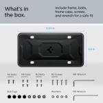 Spigen Car License Plate Frame Holder Black [1 Pack] for Universal US License Plate with Screws & Installation Kit, Rattle-Proof and Weather-Proof (Compatible with All Tesla 3/X/Y/Cybertruck Model)