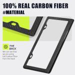 DCRCFIBER Real Carbon Fiber License Plate Frame, 100% Pure Carbon Fiber Frame, Black License Plate Holder Cover with Screw Caps, Anti-Vibration Pads, (Twill 2 Hole)