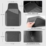 CAR PASS Waterproof Universal Fit Car Floor Mats, Car Mats Fit for SUV,Vans,sedans, Trucks,Set of 4pcs Car Carpet with Driver Heel Pad (All Gray)