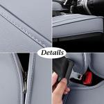 Coverado Toyota Tundra Seat Covers, Leather Car Seat Covers Full Set Automotive Seat Covers Protector Compatible with 2007-2021 Toyota Tundra Crew/Crewmax/Extended/Double Cab(Gray)