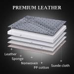 Coverado Toyota Tundra Seat Covers, Leather Car Seat Covers Full Set Automotive Seat Covers Protector Compatible with 2007-2021 Toyota Tundra Crew/Crewmax/Extended/Double Cab(Gray)