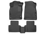 Husky Liners Weatherbeater Floor Mats | Fits 2016 - 2021 Honda Civic Coupe/Sedan/Hatchback (See Description); 2019 - 2021 Honda Insight | Front & 2nd Row, 3-pc Black - 98461