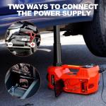Electric Car Jack Kit 5 Ton 12V Floor Jack with Impact Wrench and Tire Inflator Pump Portable Hydraulic Car Jack for SUV Sedans Tire Change with LED Light, Lifting Height 6 to 17.7 Inch