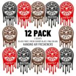 Chemical Guys Hanging Air Freshener, Variety Scent Pack 12 Pack, Great for Cars, Trucks, SUVs, RVs, Home, Garage, Workspace, Dorm Room & More (4 x 3 Packs, Black Frost, Cherry, Pina Colada) - AIR40404