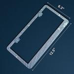 Newzon AB Rhinestone License Plate Frame for Women, 2 Pack Sparkly Luxury Colorful Glass Diamond Car Tag Frame with Diamond Cap Screw Set Glitter AB License Plate Frame Iridescent Bling for Women Gift