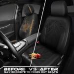 CAR PASS Waterproof Car seat covers Front Seats covers Neoprene Wetsuit, All-Weather Non-Slip Durable, Universal Fit for SUV Sedans Trucks Vans Automotive, Armrest Airbag Compatible, 3D Emboss 2 Black