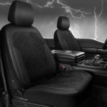 CAR PASS Waterproof Car seat covers Front Seats covers Neoprene Wetsuit, All-Weather Non-Slip Durable, Universal Fit for SUV Sedans Trucks Vans Automotive, Armrest Airbag Compatible, 3D Emboss 2 Black