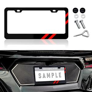 Matte License Plate Frames Aluminum Alloy License Plate Cover Holder fits for All Universal License Plate Covers Accessories for Front and Rear Car Tags