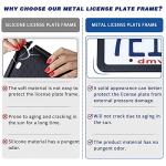 Matte License Plate Frames Aluminum Alloy License Plate Cover Holder fits for All Universal License Plate Covers Accessories for Front and Rear Car Tags
