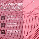 CAR PASS Heavy Duty Rubber Floor Mats Pink Car Mats Full Set with Trunk Cargo Liner - Universal Waterproof Floor Mats for Car SUV Truck, Durable All Weather Liner Mats Automotive Women (All Pink)