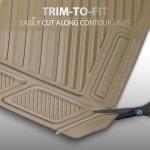 CAR PASS Rubber Car Mats, Waterproof Car Floor Mats All Weather Car Mat Full Set 3 Piece, Tan Automotive Floor Mat Trim to Fit for Cars Sedan SUVs Trucks, Anti-Slip Easy Clean, All Beige