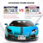 Bling License Plate Frames 2 Pack - Stainless Steel Colorful Rhinestones Car Accessories with 1200 Crystals, Universal Fit Decorative Diamond Plate Covers for Women Men All Cars