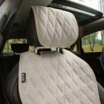 2pcs Sideless Car Seat Covers for All Seasons - Breathable Front Seats Cushions Non-Slip Bottom with Headrest Protectors - Universal Carseat Cover Fits for Most Vehicles Cars Van SUV Truck Beige