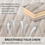 2pcs Sideless Car Seat Covers for All Seasons - Breathable Front Seats Cushions Non-Slip Bottom with Headrest Protectors - Universal Carseat Cover Fits for Most Vehicles Cars Van SUV Truck Beige