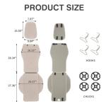 2pcs Sideless Car Seat Covers for All Seasons - Breathable Front Seats Cushions Non-Slip Bottom with Headrest Protectors - Universal Carseat Cover Fits for Most Vehicles Cars Van SUV Truck Beige