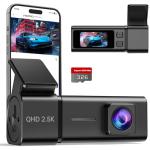 E-YEEGER Dash Cam 2.5K Wi-Fi Full HD Dash Camera for Cars, 1.47” IPS Screen Dashcam with App, Front Car Camera, G-Sensor, Loop Recording, Night Vision, 24H Parking Mode, 32G SD Card Included