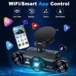 4 Channel Dash Cam 360 Degree View 5G WiFi & APP Control, WIZACE 2K Front and Rear Inside, Left Right Dash Camera for Cars Free 64GB TF Card, G-Sensor, Night Vision, 24H Parking Mode