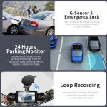 4 Channel Dash Cam 360 Degree View 5G WiFi & APP Control, WIZACE 2K Front and Rear Inside, Left Right Dash Camera for Cars Free 64GB TF Card, G-Sensor, Night Vision, 24H Parking Mode