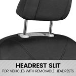 BDK Black Car Seat Covers Full Set - Universal Fit Matching Set Seat Covers for Trucks & Car Seat Protector for SUV - Front Seats, Rear Back Bench, & Headrest Seat Covers for Cars Interior Covers