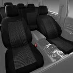 CAR PASS Car Seat Covers Full Sets, Front & Split Rear Bench for Car, 3D Tyre Embossed Automotive Interior Covers, Airbag Compatible, Quick Setup Universal Fit Seat Covers for Car, SUV(All Black)