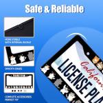 Cute Cats License Plate Frame Animals License Plate Holder Stainless Steel Funny Car Accessories Decoration for Men Women 12" x 6"