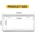 Flamax Mirror Polished Heavy Duty Stainless Steel License Plate Frame with Chrome Screw Caps, 2 Holes Rust-Proof Chrome-Like Finish Stainless Steel License Plate Frames 2 Pack