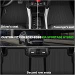 Floor Mats for 2023-2026 Kia Sportage Hybrid Upgrade Trunk Mat with Backrest Mat All Weather TPE Floor Liners Fit for Sportage 2026 Anti-Slip Full Set Car Accessories(Not Fit PHEV)