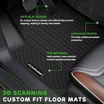 Floor Mats for 2023-2026 Kia Sportage Hybrid Upgrade Trunk Mat with Backrest Mat All Weather TPE Floor Liners Fit for Sportage 2026 Anti-Slip Full Set Car Accessories(Not Fit PHEV)