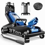 AUTOWN 3 Ton Floor Jack - Heavy Duty Car Jack with Quick Lift for SUVs & Trucks, 7.1-20.9 Inch Lifting Range, Hydraulic Service Jack (6600 lbs)
