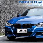 QiqaMole 1 Pack Silicone License Plate Frame, Front Back License Plate Cover, License Plate Bracket Holder Rust-Proof, Rattle-Proof, Weather-Proof for US and CA Standard Car (Black)