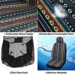 Pariitadin Baja Saddle Blanket Car Seat Covers Front Set with Seat Belt Pads, Washable Breathable Striped Woven Cloth Seat Covers for Cars, Universal Fit Most Cars, Airbag Compatible, Red/Blue