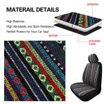 Pariitadin Baja Saddle Blanket Car Seat Covers Front Set with Seat Belt Pads, Washable Breathable Striped Woven Cloth Seat Covers for Cars, Universal Fit Most Cars, Airbag Compatible, Red/Blue