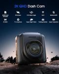 2K Dash Cam with 32 GB Card, 1.5'' IPS Screen, External GPS, WiFi Dash Camera for Cars, Front Dashcams for Cars with APP, WDR, Night Vision, 24 Hours Parking Monitor, G-Sensor, Loop Recording