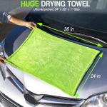 Cilajet Car Care Extreme Oversized Microfiber Car Wash Drying Towel, Paint Safe, Scratch Free, and Lint Free Car Towel, 36"x24"