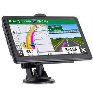 GPS Navigator for Car, Latest 2026 Map 7 inch Touch Screen Car GPS 256-16GB, Voice Turn Direction Guidance, Support Speed and Red Light Warning, North America Lifetime map Free Update(Blue)