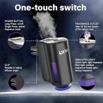 Stewerom Car Air Freshener - Smart Adjustable 3-Speed Intensity, Rechargeable Humidifier Car Essential Oil Diffuser - Comes with 8 Bottles of 10ml Perfume (Black)