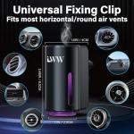 Stewerom Car Air Freshener - Smart Adjustable 3-Speed Intensity, Rechargeable Humidifier Car Essential Oil Diffuser - Comes with 8 Bottles of 10ml Perfume (Black)