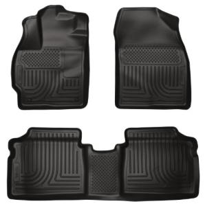 Husky Liners Weatherbeater Floor Mats | Fits 2010-2014 Toyota Prius | Front & 2nd Row, 3-pc Black - 98921