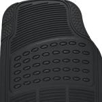 Heavy Duty 4pc Front & Rear Rubber Floor Mats for Car SUV Van & Truck - All Weather Protection Universal Fit