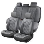 Coverado RAM Seat Covers Full Set, Waterproof Leather Car Seat Covers, Protective Seat Cushions Truck Pickup Custom Fit 2002-2025 Dodge Ram 1500 2500 3500, Gray